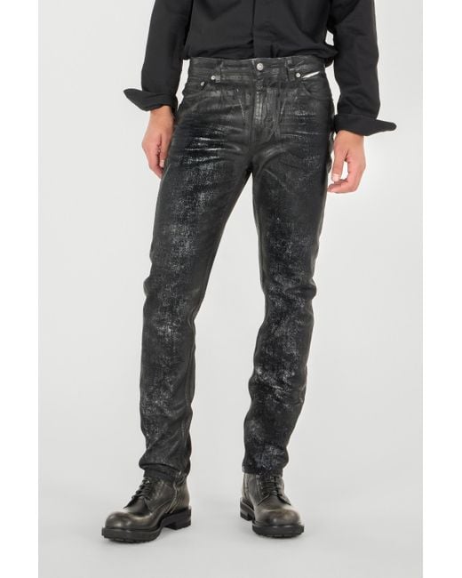 Roberto Cavalli Black Used-Effect Pants for men
