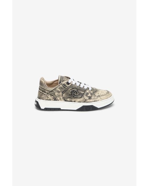 Roberto Cavalli Multicolor Ivory Leather Low Top Sneakers for men