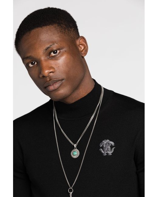 Roberto Cavalli Black Rc Monogram Wool Sweater for men