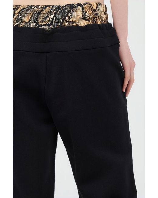 Roberto Cavalli Black Sporthose Mit Print Python Am Bund