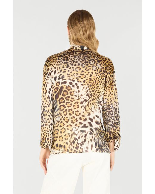 Roberto Cavalli Natural Shirt With Jaguar Skin Print