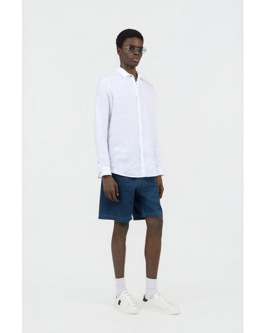 Roberto Cavalli White Linen Shirt for men