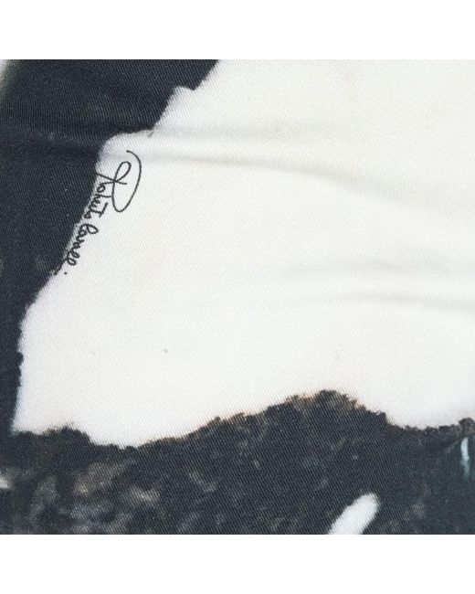 Roberto Cavalli White Skinny Trousers With Marble Print