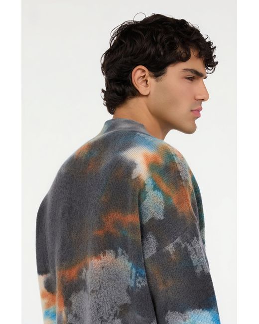 Roberto Cavalli Multicolor Sweater With Rusty Stain Print for men