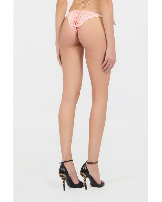 Roberto Cavalli Pink Jaguar Print Bikini Bottom