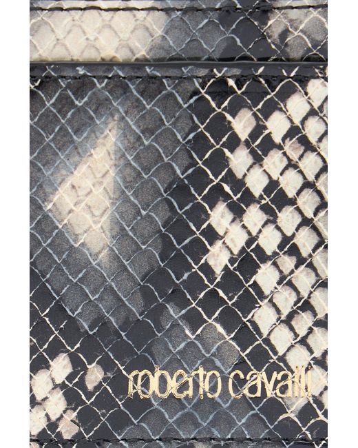 Roberto Cavalli Multicolor Printed Leather Cardholder With Zip