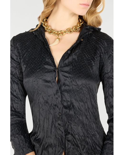 Roberto Cavalli Black Shirt With Python Print