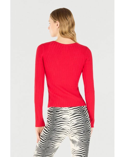 Maglia Con Charm Teste Di Serpente di Roberto Cavalli in Red