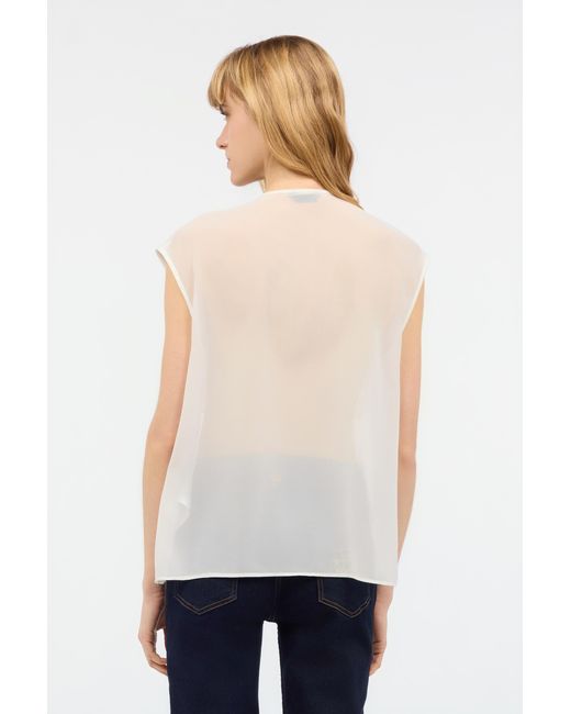 Roberto Cavalli White See-Through Sleeveless Top