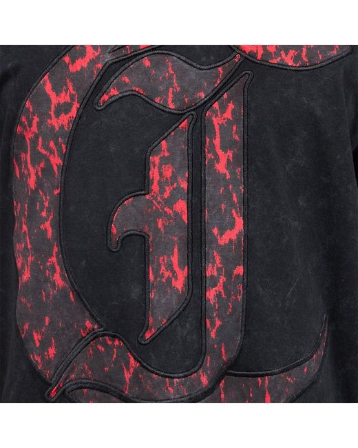 Roberto Cavalli Black T-Shirt With Jc Monogram Patch for men