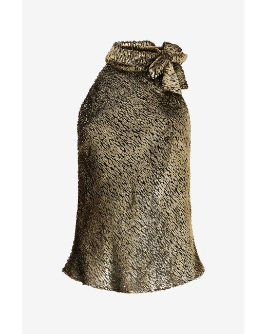 Roberto Cavalli Green Fil Coupé Top With Leopard Motif