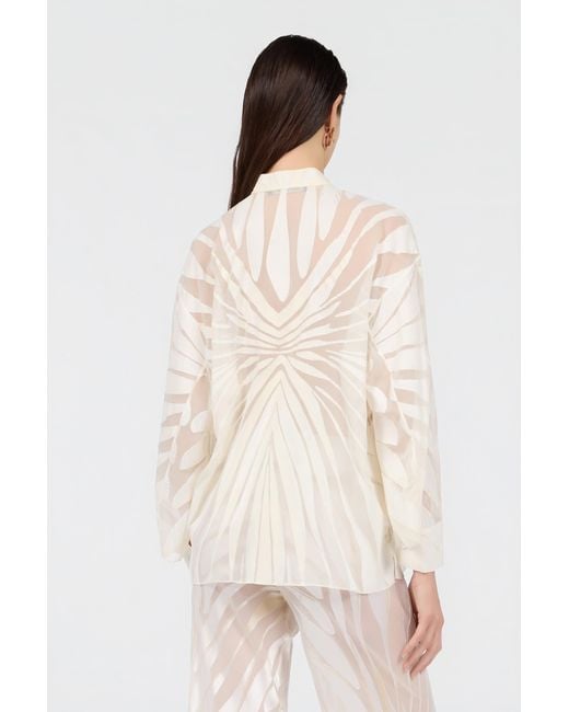Roberto Cavalli White Shirt With Ray Devoré Print