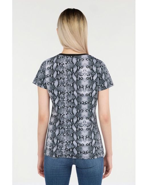 Roberto Cavalli Multicolor Snake Print T-Shirt