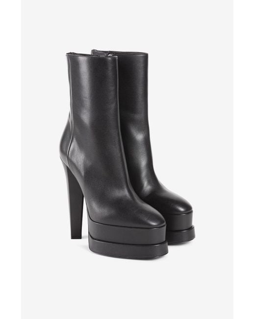 Roberto Cavalli Black 153Mm Leather Platform Boots