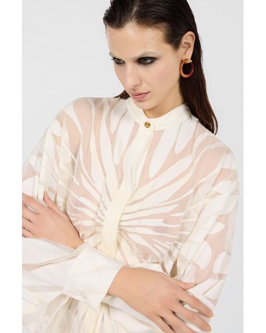 Roberto Cavalli White Shirt With Ray Devoré Print