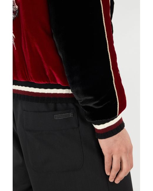 Roberto Cavalli Red Bomber Jacket With Dragons for men