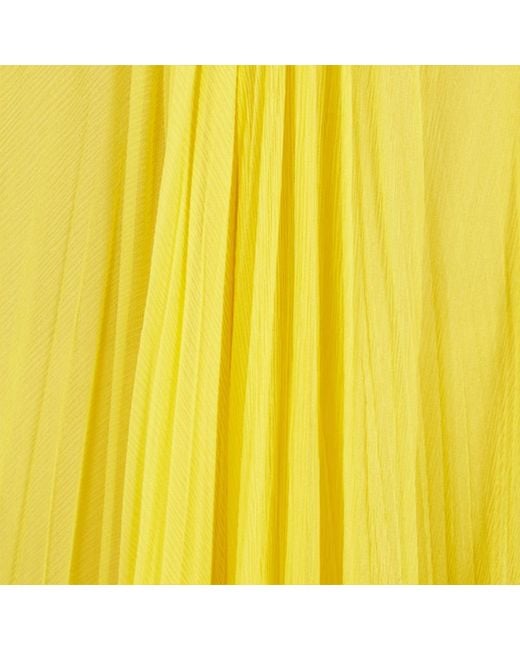 Roberto Cavalli Yellow Silk Maxi Dress With Cut-Outs