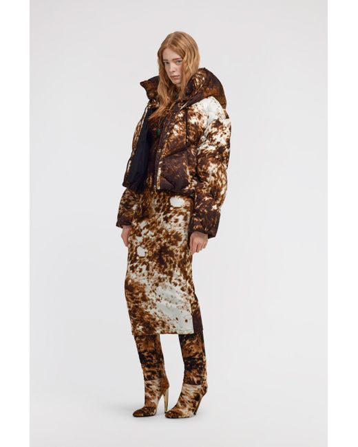 Roberto Cavalli Brown Appaloosa Print Puffer Jacket