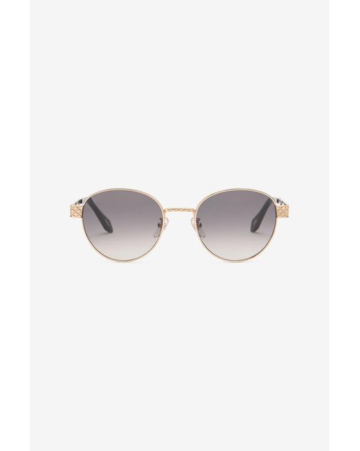 Roberto Cavalli Blue Geometrical Metal Frame