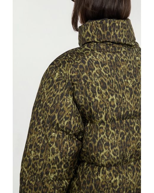 Roberto Cavalli Black Leopard Jacquard Print Reversible Puffer Jacket