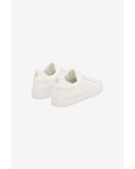 Roberto Cavalli White Sneakers With All-Over Rc Monogram