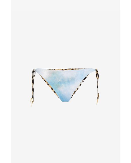 Roberto Cavalli Blue Painting-Print Bikini Briefs
