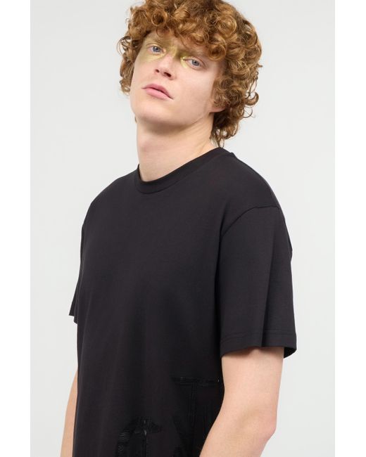 Roberto Cavalli Black T-Shirt With Logo On The Side for men