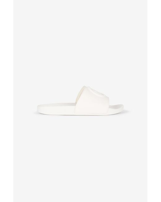 Roberto Cavalli White Sliders With Jc Monogram And Logo