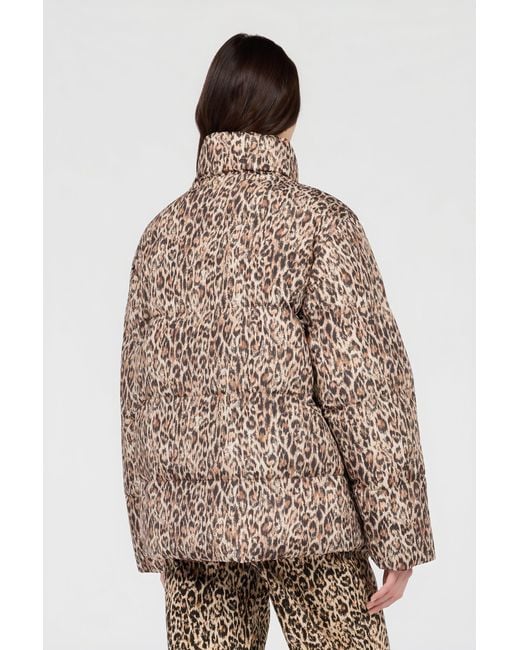 Roberto Cavalli Brown Reversible Leopard Print Puffer Jacket