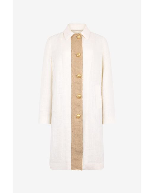 Roberto Cavalli White Wall Print Coat