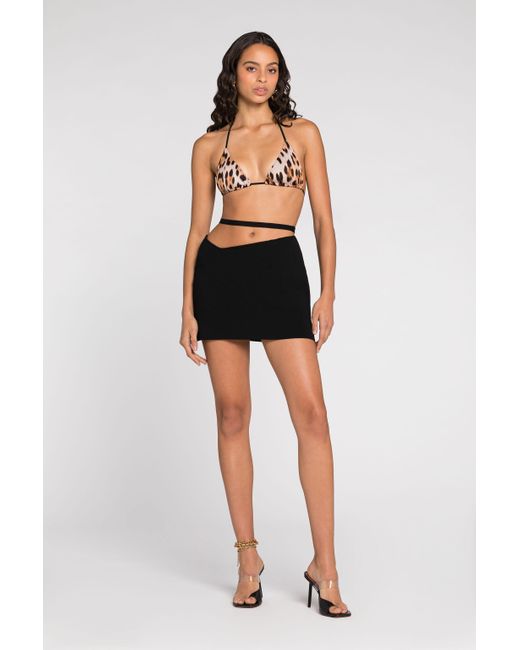 Roberto Cavalli White Leopard Print Bikini Top