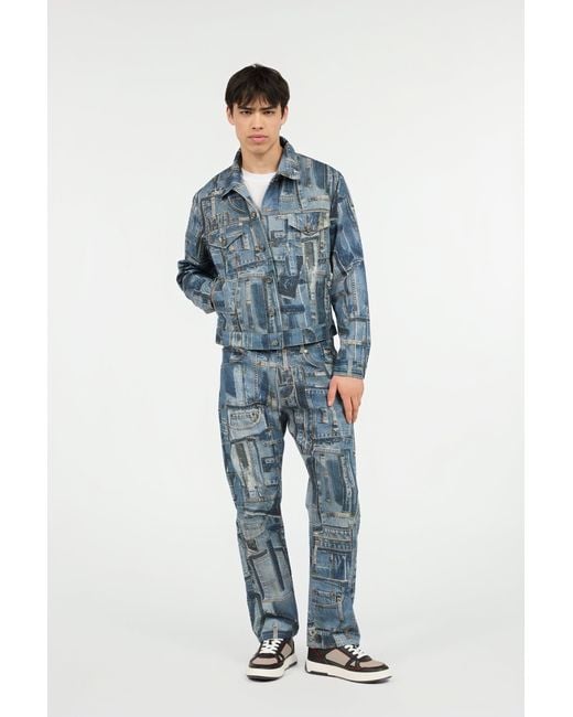 Collection Capsule De Jeans Patchwork Roberto Cavalli pour homme en coloris Blue
