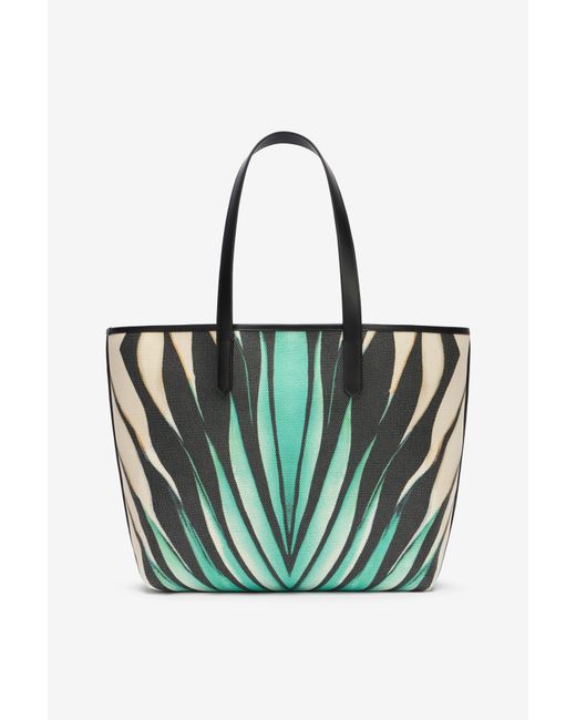 Roberto Cavalli Blue Ray Of Sea Print Shopping Bag