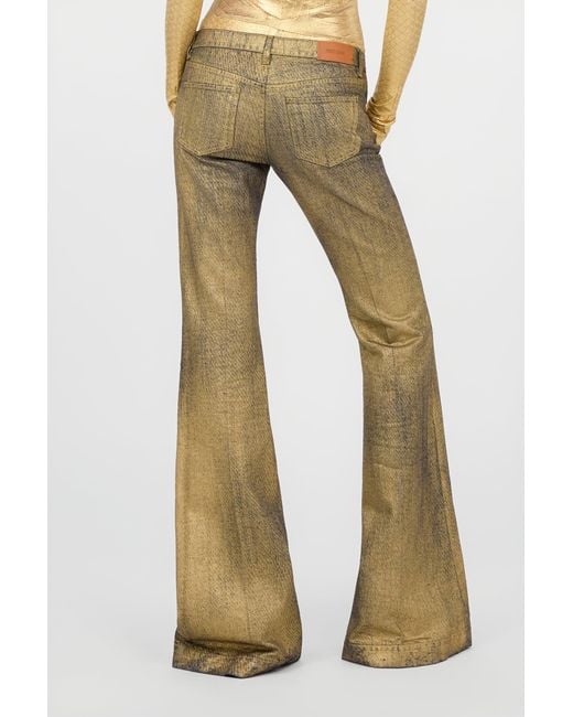 Roberto Cavalli Natural And Flared Jeans With Faded Wash