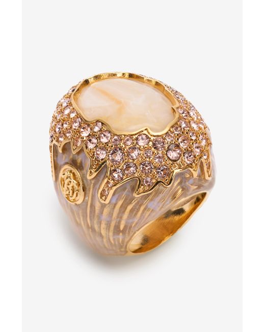 Anillo con detalle de cristales Roberto Cavalli de color Metallic