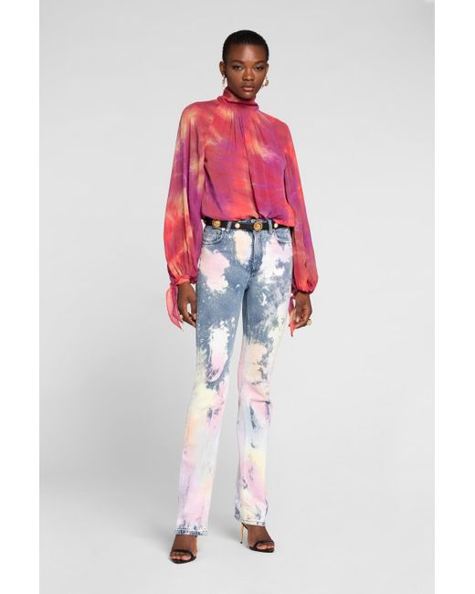 Roberto Cavalli Pink Tie-Dye Top