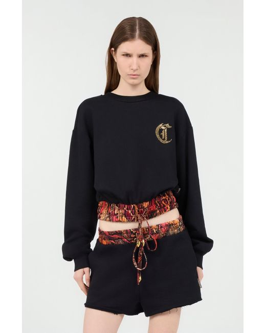 Sudadera De Algodón Con Banda Python Roberto Cavalli de color Black