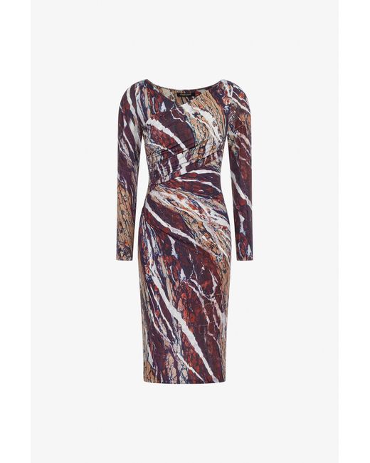 Roberto Cavalli White Marble Print Dress