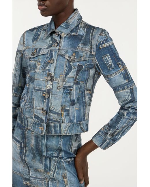 Roberto Cavalli Blue Patchwork Capsule Collection Denim Jacket