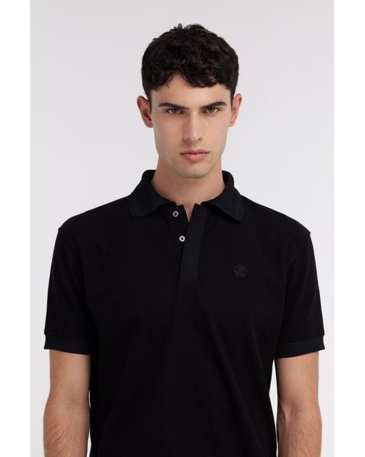 Roberto Cavalli Black Rc Logo Polo for men