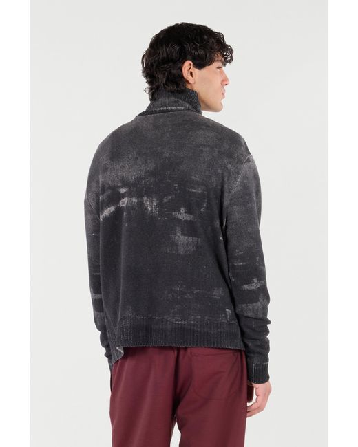 Roberto Cavalli Gray Turtle-Neck Wool Sweater for men