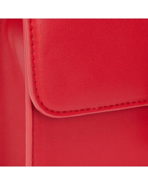 Roberto Cavalli Red Rote Schultertasche Mit Schlangenschnalle