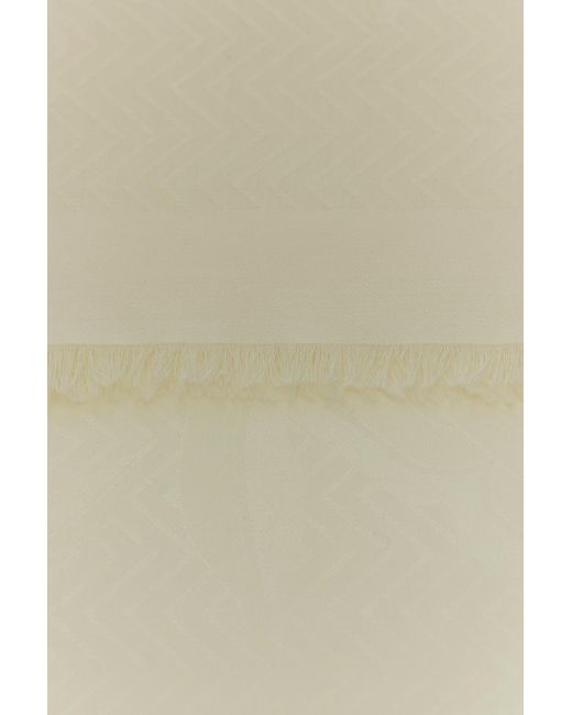 Roberto Cavalli Natural Jacquard Shawl With Mirror Snake Monogram