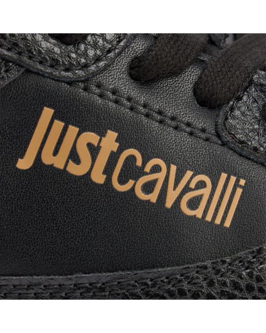 Roberto Cavalli Black Sneakers With Inserts And Logo for men