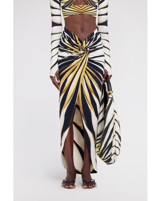 Roberto Cavalli White Ray Of Print Sarong