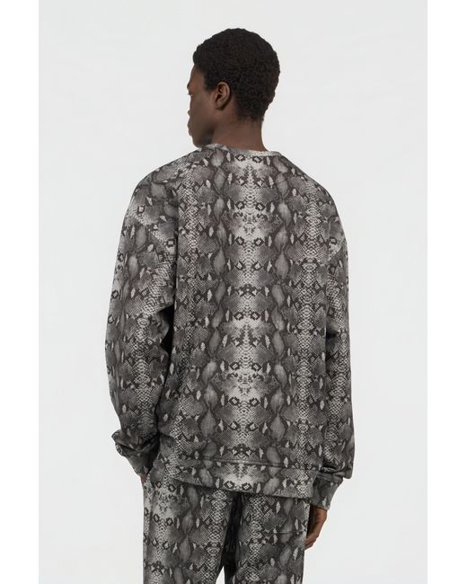 Roberto Cavalli Sweatshirt Mit Python-Print in Gray für Herren