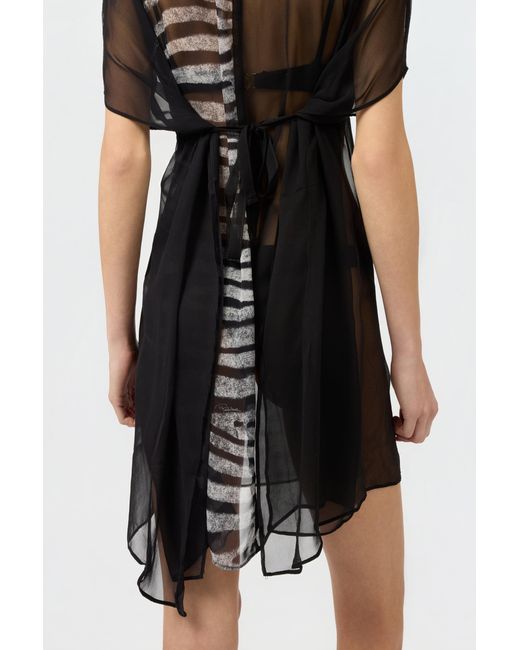 Roberto Cavalli Black Zebra Print Kaftan