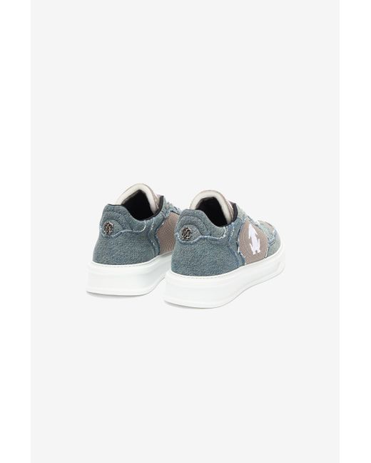 Roberto Cavalli Multicolor Denim And Mesh Sneakers for men