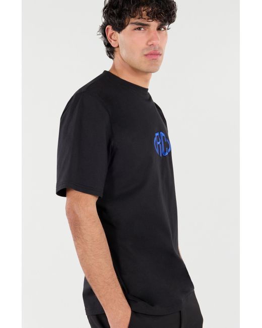 Roberto Cavalli Black Cotton T-Shirt With Monogram for men