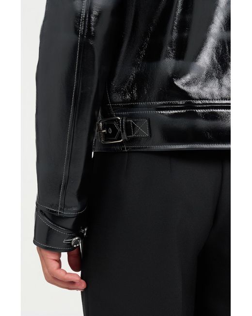 Roberto Cavalli Black Leather Jacket for men